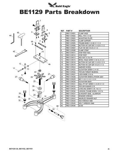 Part Diagram for BE1129