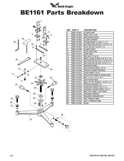 Part Diagram for BE1161