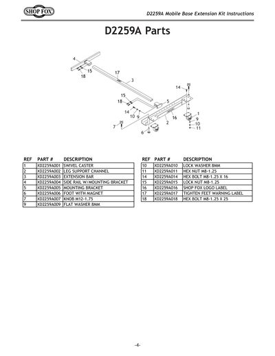 Part Diagram for D2259A