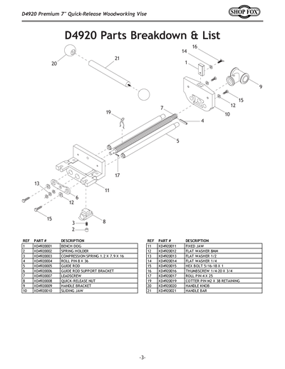 Parts for D4920 Premium 7