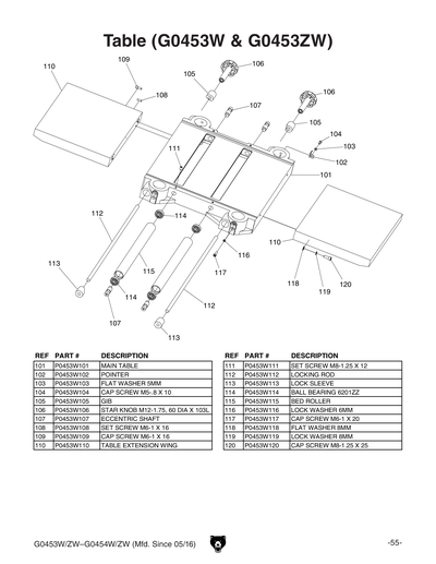Part Diagram for G0453W