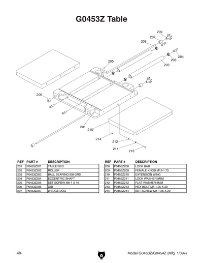 Part Diagram for G0453Z