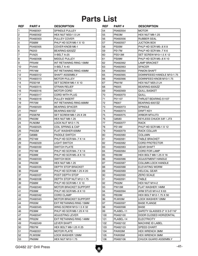 Part Diagram for G0482