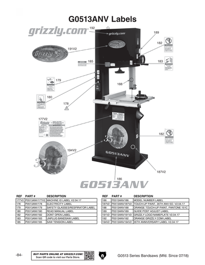 Part Diagram for G0513ANV
