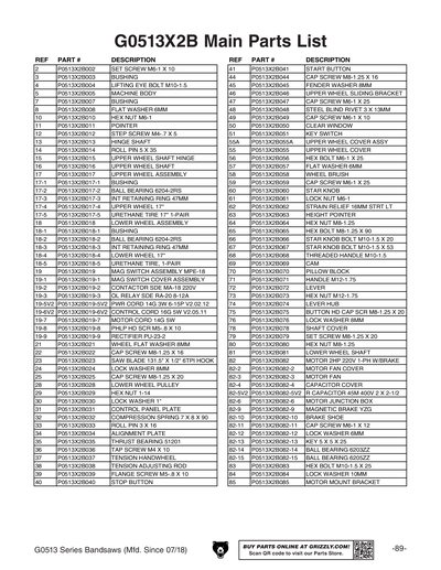 Part Diagram for G0513ANV