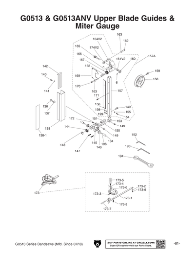Part Diagram for G0513X2F