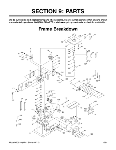 Part Diagram for G0529