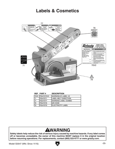 Part Diagram for G0547