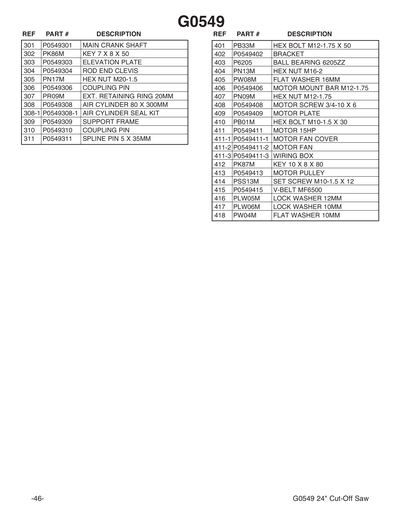 Part Diagram for G0549
