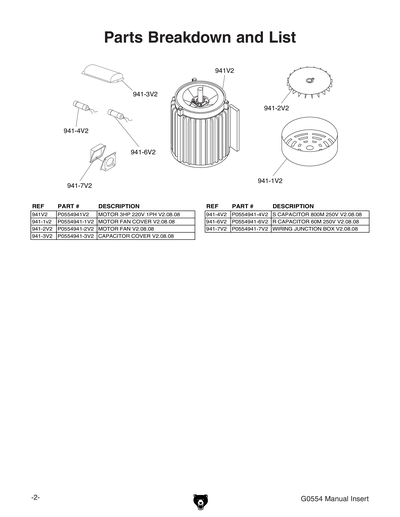 Part Diagram for G0554