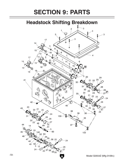 Parts for G0554Z 14