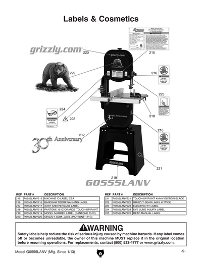 Part Diagram for G0555LANV