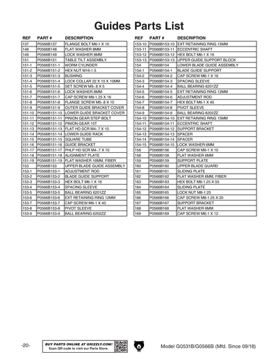 Part Diagram for G0566B