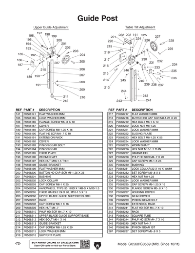 Part Diagram for G0568