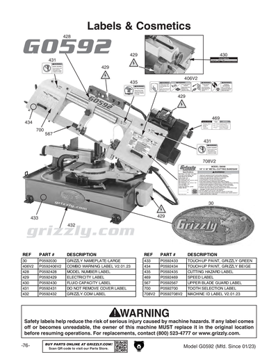 Part Diagram for G0592