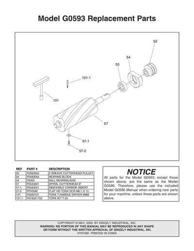 Part Diagram for G0593