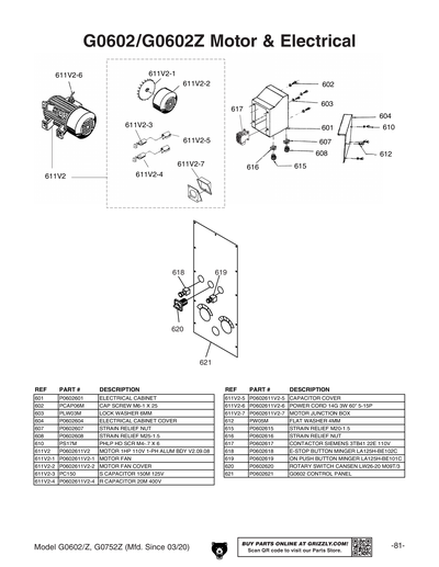 Part Diagram for G0602Z