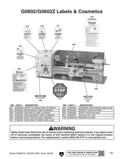 Part Diagram for G0602Z