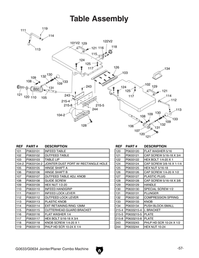 Part Diagram for G0634