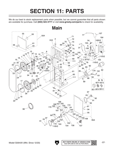 Part Diagram for G0640X
