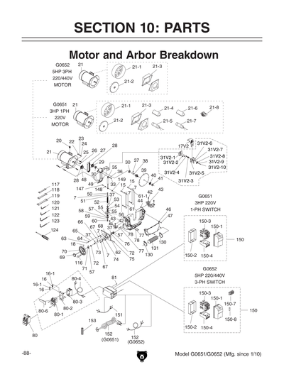 Part Diagram for G0651