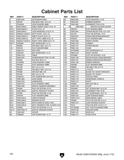 Part Diagram for G0651