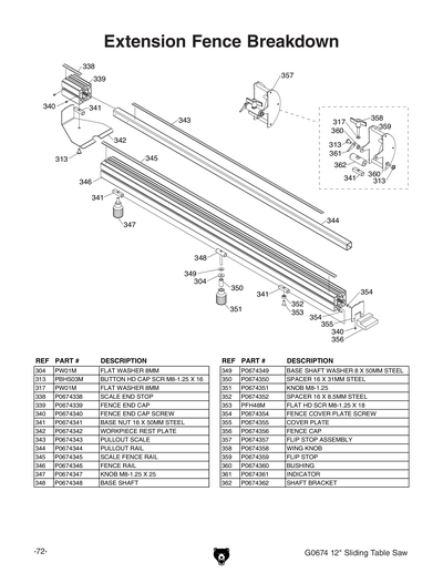 Part Diagram for G0674
