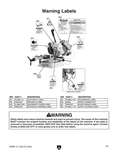 Part Diagram for G0681