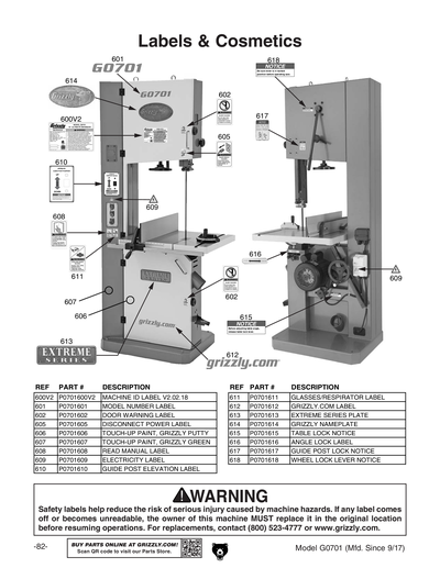 Part Diagram for G0701