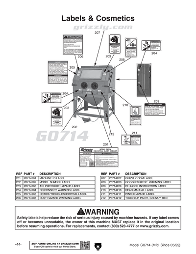 Part Diagram for G0714