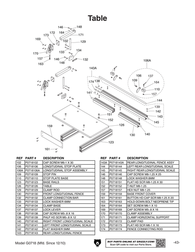 Part Diagram for G0718
