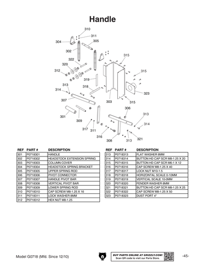 Part Diagram for G0718