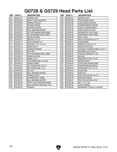 Part Diagram for G0729
