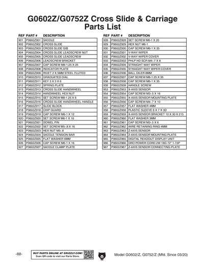 Part Diagram for G0752Z