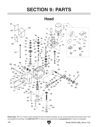 Part Diagram for G0755