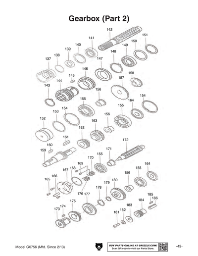 Parts for G0756 27-1/2