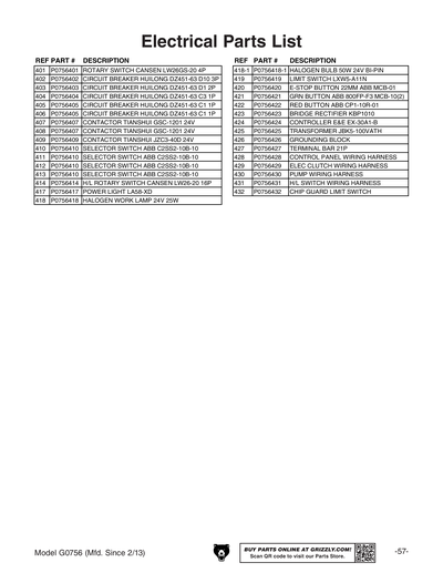 Part Diagram for G0756