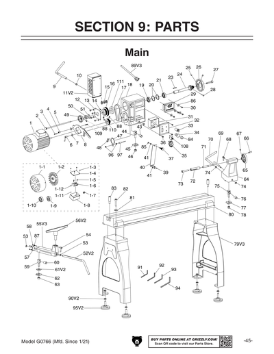 Parts for G0766 22