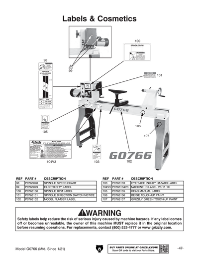 Part Diagram for G0766