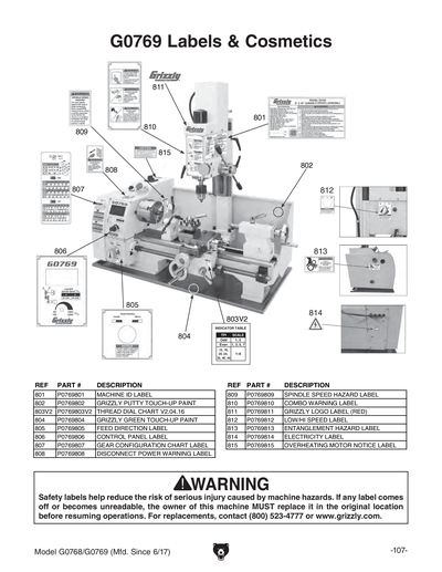 Part Diagram for G0769