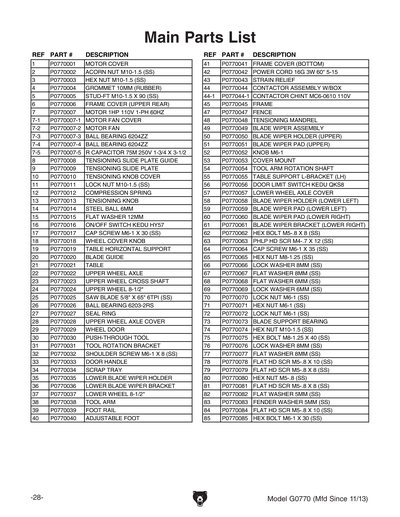 Part Diagram for G0770