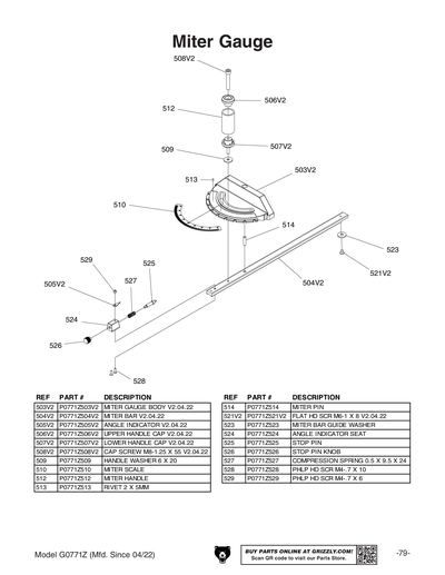 Part Diagram for G0771Z