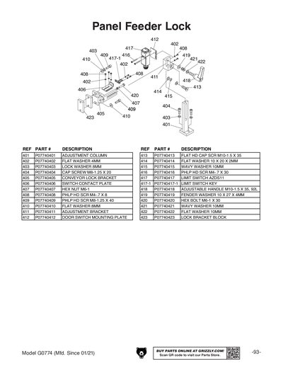 Part Diagram for G0774