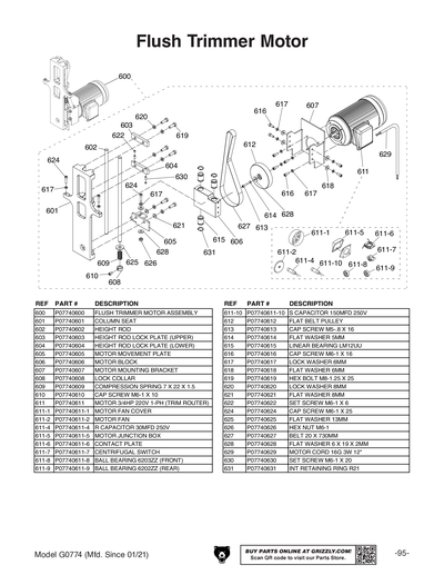 Part Diagram for G0774