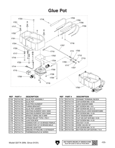 Part Diagram for G0774