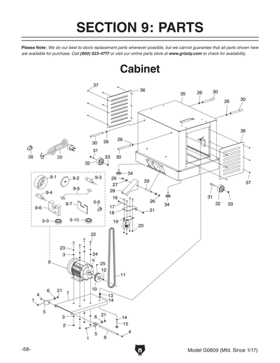 Part Diagram for G0809