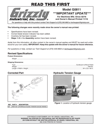 Part Diagram for G0811