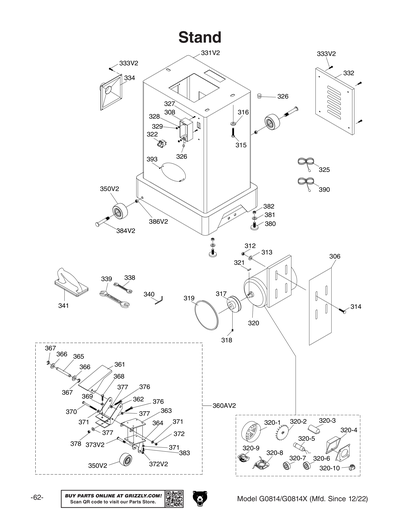 Part Diagram for G0814X