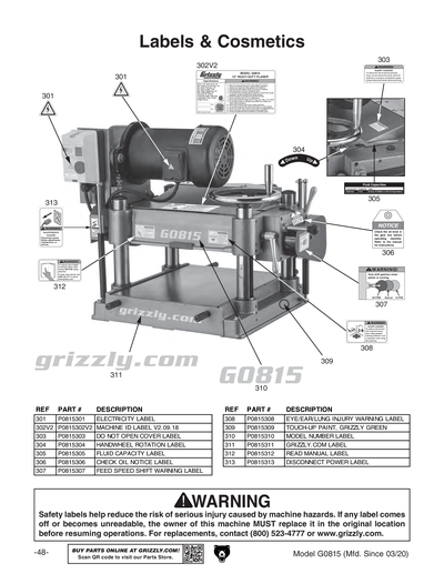 Part Diagram for G0815