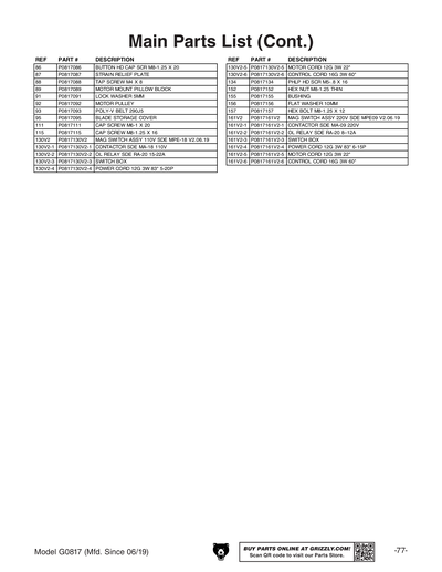 Part Diagram for G0817